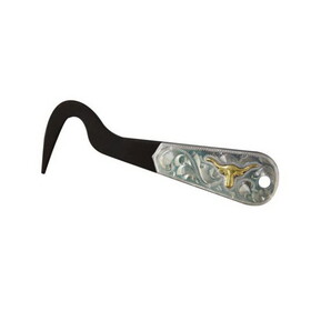 Showman 261024 Longhorn Brown Steel Silver Engraved Hoof Pick
