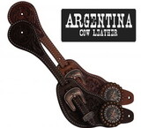 Showman 30653 Men's Size Argentina Cow Leather Star Concho Spur Straps