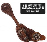 Showman 30655M Mens Size Argentina Cow Leather Celtic Knot Spur Straps