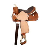 Double T Saddlery 31312 Youth Saddle With Suede Leather Seat - 12 Inch