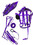 Mini Horse Nylon Coated Synthetic Harness with silver beading, Purple