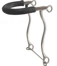 Showman 46140 stainless steel rubber nose hackamore with 8.5" cheeks