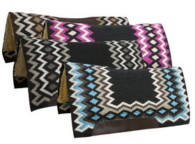 Showman 6110 34" x 36" Contoured cutter style wool top saddle pad with diamond pattern
