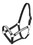2Ply horse size nylon halter with crystal noseband and cheeks, Black