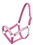 2Ply horse size nylon halter with crystal noseband and cheeks, Black