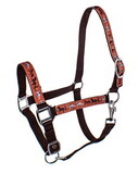 631 3ply Nylon Horse Sized Halter with Multi Horse design