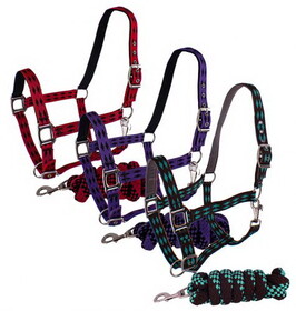 633 3-Ply Nylon Halter with Diamond Print Design and Lead