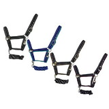 640 2Ply Striped Nylon Average Horse Sized Halter with 8 Ft Lead