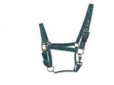 6641 2ply Nylon Horse Sized Halter with Cheetah print design