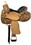 Double T Saddlery 12", 13" Youth Barrel Style Saddle With Floral Tooling And Iridescent Crystal Rhinestone Conchos, 12"