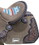 Double T Saddlery 696312 12" Rough Out Barrel Style Saddle With Southwest Serape Printed Inlay