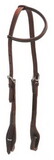 Showman 72001 Oiled harness leather one ear headstall with quick change bit loops