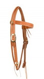 Showman 74049 Argentina cow leather serpentine tooled browband headstall