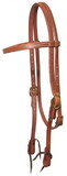 Showman 7410 oiled harness leather headstall with texas ties