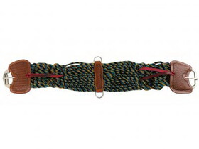 Showman 75104 Mohair Multi Color Girth with Flat SS Hardware Roller Buckle, and Argentina Cow Leather Accents