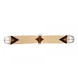 Showman 75111 Cotton Blend Off White straight string girth with SS Roller Buckle with Southwest Design