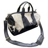 Klassy Cowgirl 77040 White And Black Hair On Cowhide Overnighter Duffle Bag