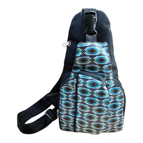 Showman 78249 Gray Blue Aztec Sling Crossbody Backpack