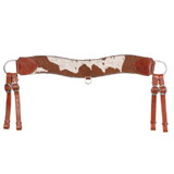 Showman 8060 Brown and White Hair on Cowhide leather tripping collar, with black whipstitching