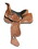 Floral tooled leather Mini decorative saddle. 6.5" tall x 4.75" wide. *INTENDED FOR DECORATION ONLY*, Dark Brown