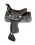 Floral tooled leather Mini decorative saddle. 6.5" tall x 4.75" wide. *INTENDED FOR DECORATION ONLY*, Dark Brown