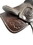 Floral tooled leather Mini decorative saddle. 6.5" tall x 4.75" wide. *INTENDED FOR DECORATION ONLY*, Dark Brown