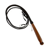 92259 6ft Braided Leather Bull Whip with Wooden Handle