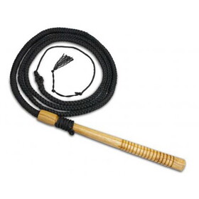 93358 8ft Professional braided nylon bull whip with wooden handle