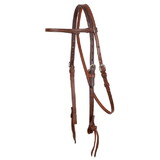 Showman AB-327 Argentina Cow Leather Rattlesnake Knotted Browband Headstall