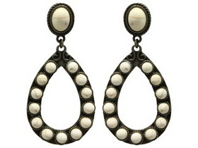 AER4863 ATTITUDE White Gem Teardrop Shaped Earrings
