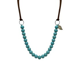 ANC4509 Attitude by Montana Silversmith Adjustable tie leather and turquoise beaded necklace