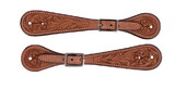 Showman C-152 Men's Argentina Cow Leather Spur Straps with light Floral Tooling