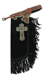 Showman CH-05 suede leather chinks with cross design