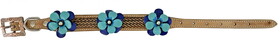 Showman Couture DC-41 Genuine leather dog collar with blue 3D flower accent
