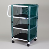 Health Care Logistics - Multi-Purpose Cart, 3-Shelves with Vinyl Mesh Cover