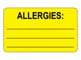 Health Care Logistics - Allergies Labels