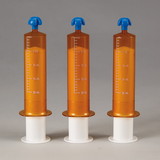 Health Care Logistics - Comar® Oral Dispensers with Tip Caps, 20mL, Amber with White Plunger