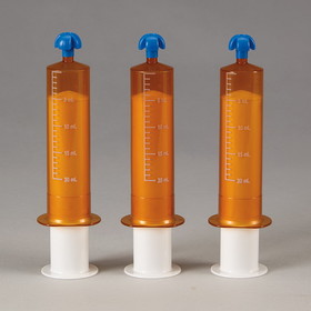 Health Care Logistics - Comar&#174; Oral Dispensers with Tip Caps, 20mL, Amber with White Plunger