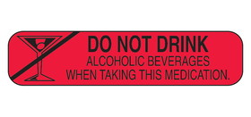 Health Care Logistics - Do Not Drink Alcoholic Beverages Labels
