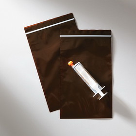 Health Care Logistics - UV Protection Zippit&reg; Bags, Amber, 5 x 8