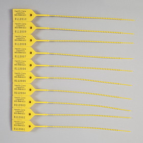 Health Care Logistics - Pull-Tight Seals - Consecutively Numbered, Yellow