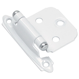 Amerock Variable Overlay, Self-Closing, White with Chrome Tips Hinge