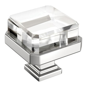 Amerock BP36975C26 Knob 1-3/8in Glacio Clear Polished Chrome