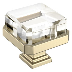 Amerock BP36975CBBZ Knob 1-3/8in Glacio Clear Golden Champagne
