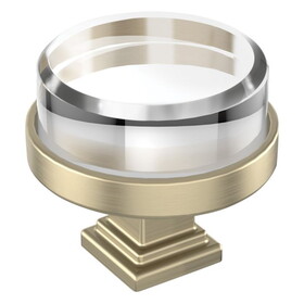 Amerock BP36976CBBZ Knob 1-1/2in Glacio Clear Golden Champagne
