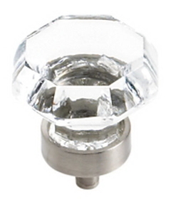 Amerock BP55268-CG10 1-1/4" Knob Glass Satin Nickel