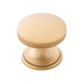 Knob 1-3/8in BRUSHED GOLD BRASS