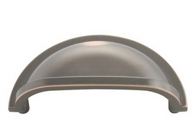 Belwith P3055-OBH 3" Ctr Cup Pull Oil Rubbed Bronze Highlighted