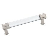 Belwith P3635 CASN 128mm Pull Crysacrylic with Satin Nickel
