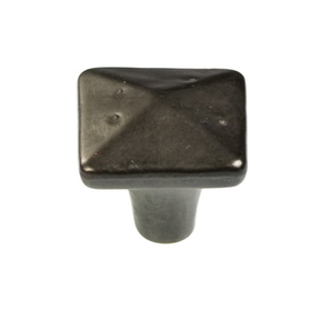 Belwith P3670-BI 1-1/4" Square Knob Black Iron